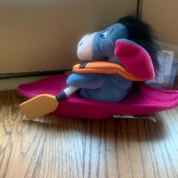 Disney Store Kayaking Eeyore Mini Bean Bag Plush Toy-Vintage - Picture 3 of 7